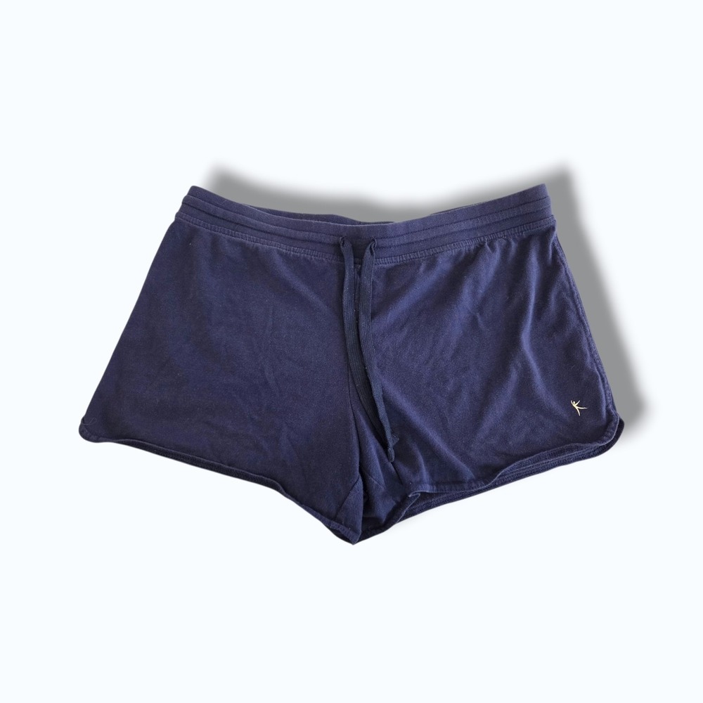 Danskin Now Mini Shorts Women Large Blue Sapphire Cotton Drawstring
